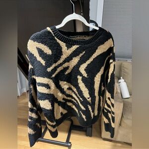 ASOS Black and Tan Patterned Sweater